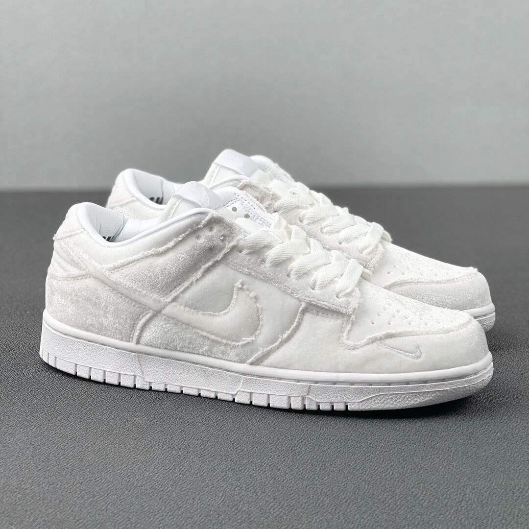 Dunk Low Dover Street Market Triple White Velvet Shoes Sneakers - nk0001911 - Image 6