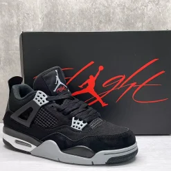 AJ 4 Retro Black Canvas Shoes Sneakers - nk0002275 - Image 9