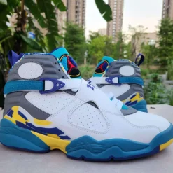 AJ 8 White Aqua Shoes Sneakers - nk0004142 - Image 4