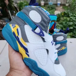 AJ 8 White Aqua Shoes Sneakers - nk0004142 - Image 8