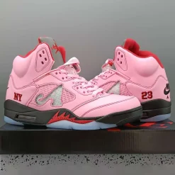 Awake NY x AJ 5 Arctic Pink Shoes Sneakers - nk0004393 - Image 4