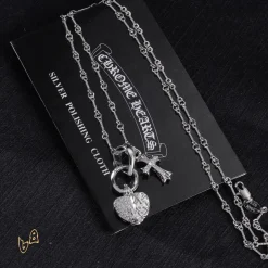 CH Heart And Cross Pendant Necklace - CH0022 - Image 5