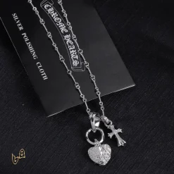 CH Heart And Cross Pendant Necklace - CH0022 - Image 3