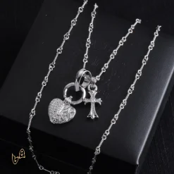 CH Heart And Cross Pendant Necklace - CH0022 - Image 2