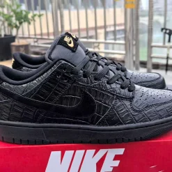 Dunk Low Black Croc Skin Shoes Sneakers - nk0004665 - Image 5