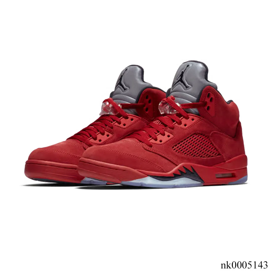AJ 5 Retro Red Suede Shoes Sneakers - nk0005143 - Image 3
