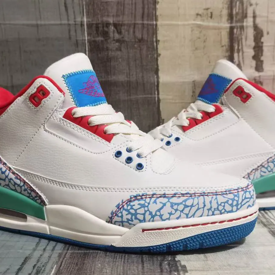 AJ 3 Retro 'Play Your Way'/'Chalk & Track Red' Shoes Sneakers – nk0005488 - Image 3