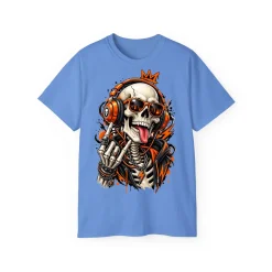 Neon Skull DJ Streetwear T-Shirt – POD0019 - Image 3