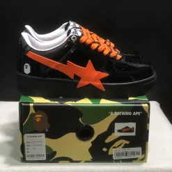 A Bathing Ape Bape Sta OS Feature Exclusive M2 Black Orange Shoes Sneakers - nk0005512 - Image 10