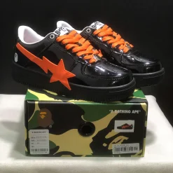 A Bathing Ape Bape Sta OS Feature Exclusive M2 Black Orange Shoes Sneakers - nk0005512 - Image 6