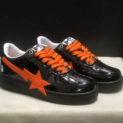 A Bathing Ape Bape Sta OS Feature Exclusive M2 Black Orange Shoes Sneakers - nk0005512 - Image 5