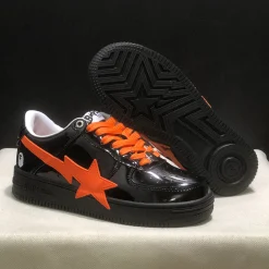 A Bathing Ape Bape Sta OS Feature Exclusive M2 Black Orange Shoes Sneakers - nk0005512 - Image 7