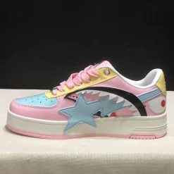 Bapesta Low M1 'Shark Face - Pink' Shoes Sneakers - nk0005527 - Image 4