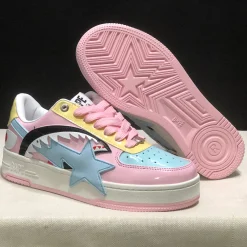 Bapesta Low M1 'Shark Face - Pink' Shoes Sneakers - nk0005527 - Image 6