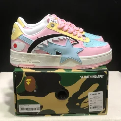 Bapesta Low M1 'Shark Face - Pink' Shoes Sneakers - nk0005527 - Image 9